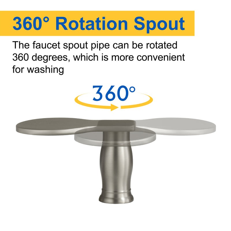 Waterfall Bathroom Tub Filler, Bathtub Faucet 3 Holes, Deck Mount Roman Tub Faucet
