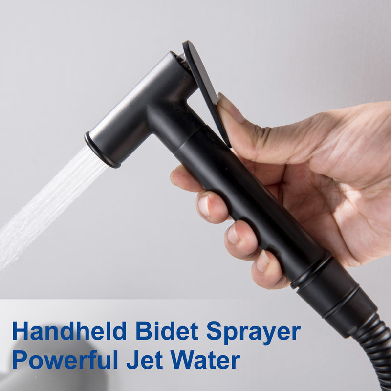 Bidet Sprayer for Toilet, Brass Handheld Sprayer Attachment with hose for Feminine Wash, Baby Diaper Cloth Washer and Shower Sprayer for Pet, Wall or Toilet Mount