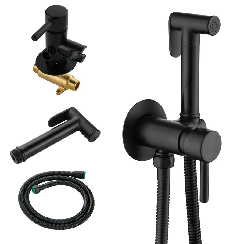 Bidet Sprayer for Toilet, Brass Handheld Sprayer Attachment with hose for Feminine Wash, Baby Diaper Cloth Washer and Shower Sprayer for Pet, Wall or Toilet Mount