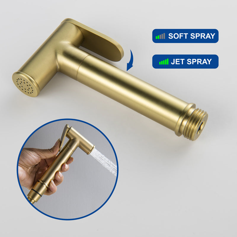 Bidet Sprayer for Toilet, Brass Handheld Sprayer Attachment with hose for Feminine Wash, Baby Diaper Cloth Washer and Shower Sprayer for Pet, Wall or Toilet Mount