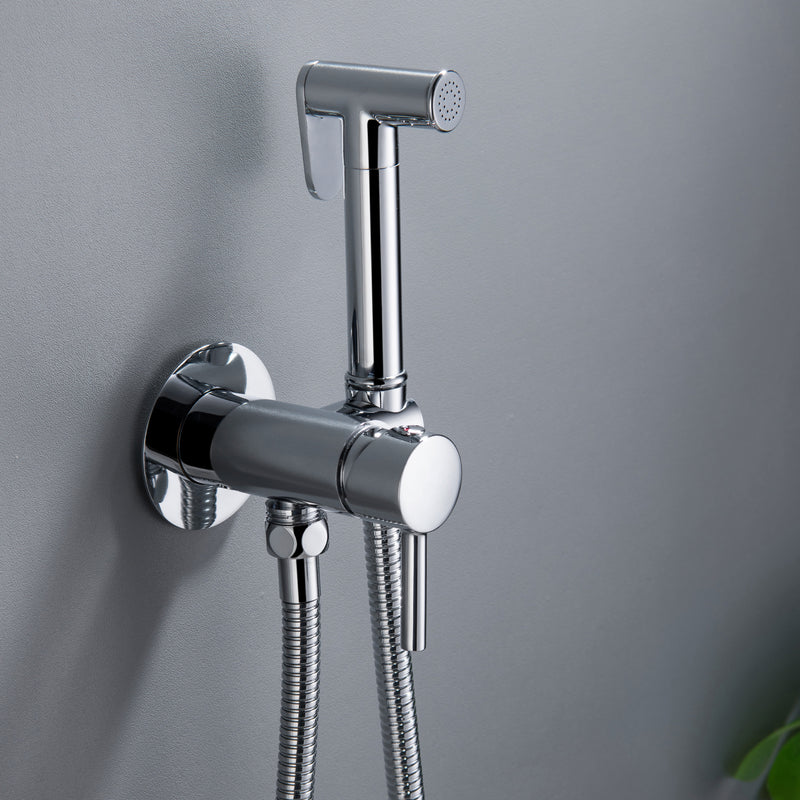 Bidet Sprayer for Toilet, Brass Handheld Sprayer Attachment with hose for Feminine Wash, Baby Diaper Cloth Washer and Shower Sprayer for Pet, Wall or Toilet Mount