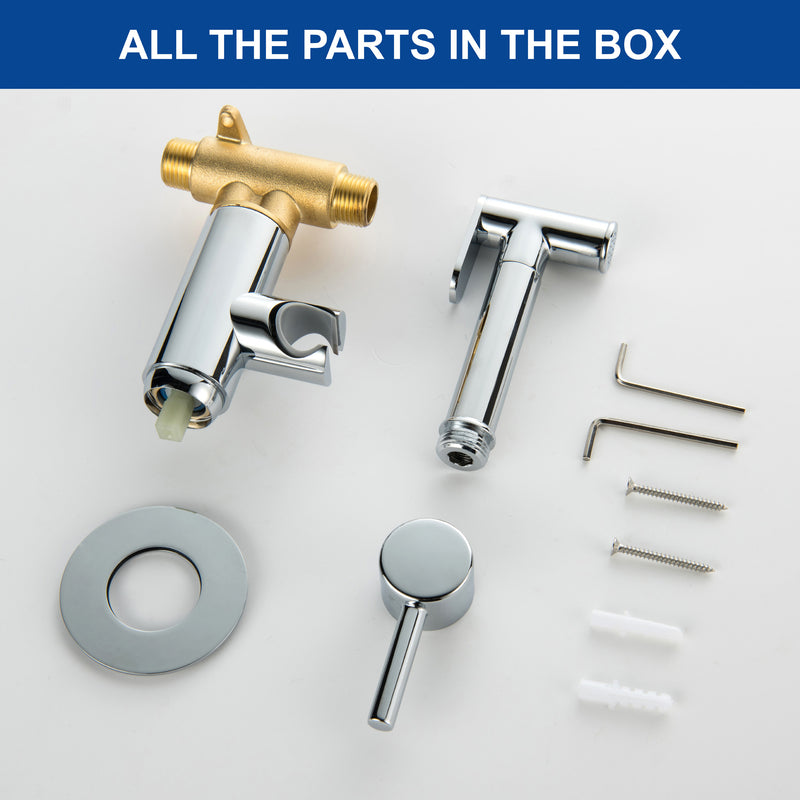 Bidet Sprayer for Toilet, Brass Handheld Sprayer Attachment with hose for Feminine Wash, Baby Diaper Cloth Washer and Shower Sprayer for Pet, Wall or Toilet Mount