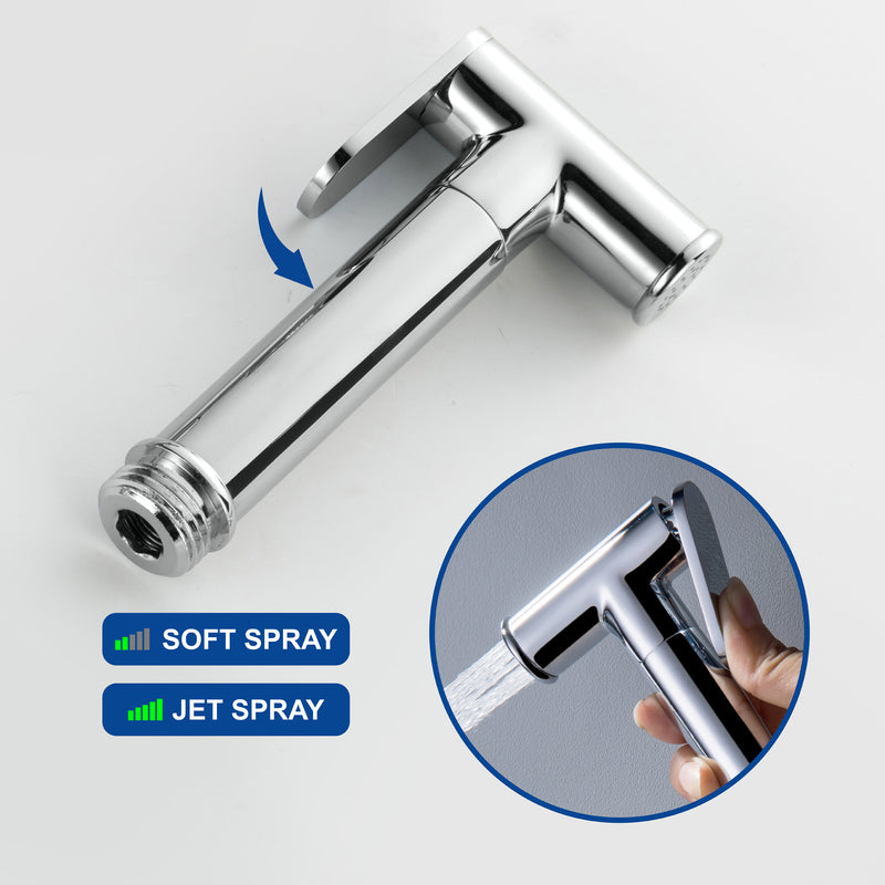 Bidet Sprayer for Toilet, Brass Handheld Sprayer Attachment with hose for Feminine Wash, Baby Diaper Cloth Washer and Shower Sprayer for Pet, Wall or Toilet Mount