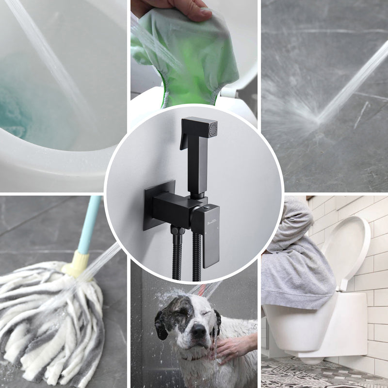 Handheld Bidet Sprayer for Toilet, Brass Baby Cloth Diaper Sprayer Kit with Hose Brass Valve