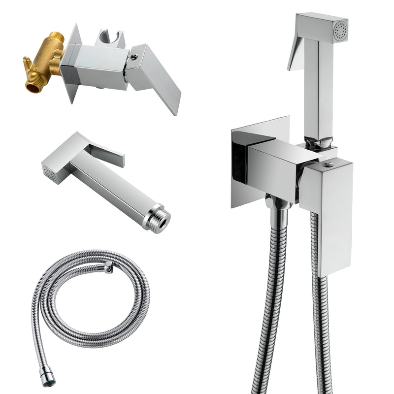 Handheld Bidet Sprayer for Toilet, Brass Baby Cloth Diaper Sprayer Kit with Hose Brass Valve
