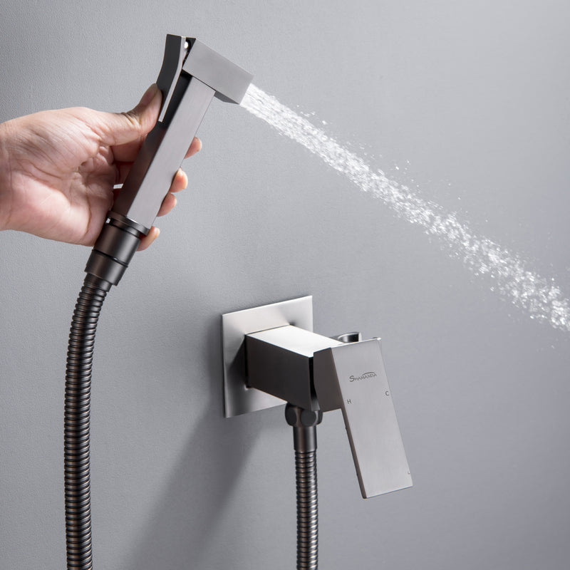 Handheld Bidet Sprayer for Toilet, Brass Baby Cloth Diaper Sprayer Kit with Hose Brass Valve