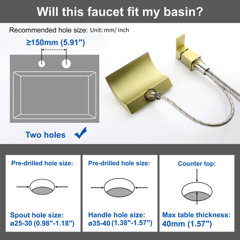 Waterfall Tub Filler Deck Mount, 2 Hole Roman Bathtub Faucet, Single Handle Brass Body Bathroom Faucet