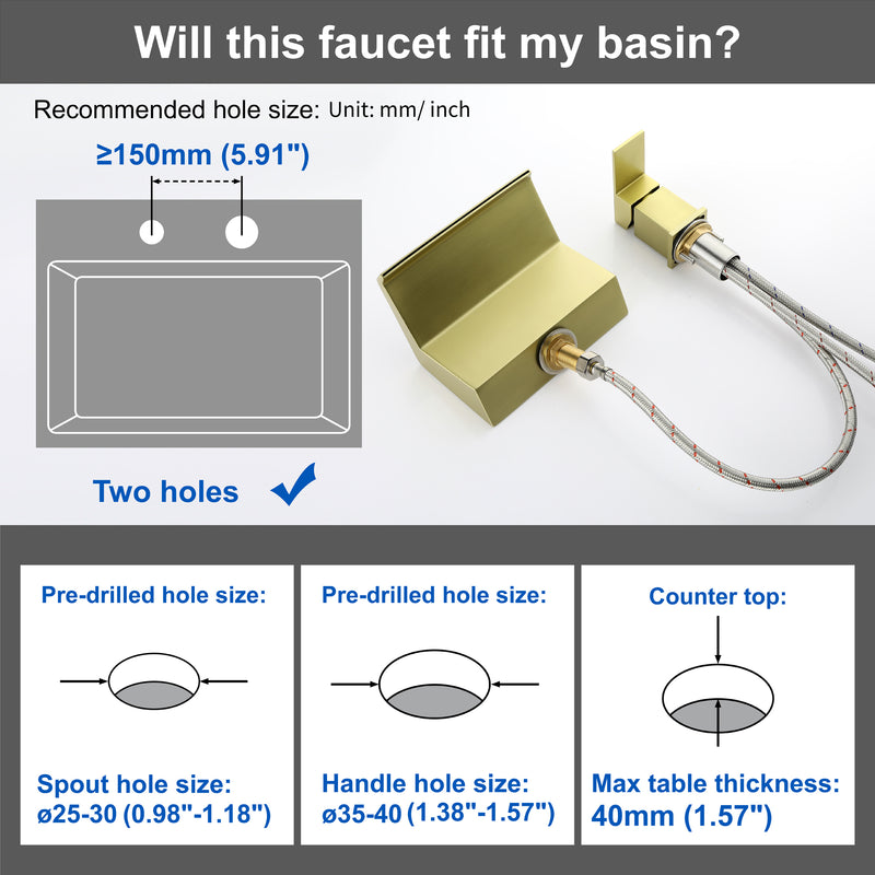 Waterfall Tub Filler Deck Mount, 2 Hole Roman Bathtub Faucet, 1-Handle Bathroom Faucet 2 Hole