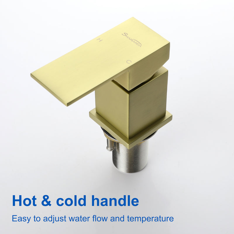 Waterfall Tub Filler Deck Mount, 2 Hole Roman Bathtub Faucet, 1-Handle Bathroom Faucet 2 Hole
