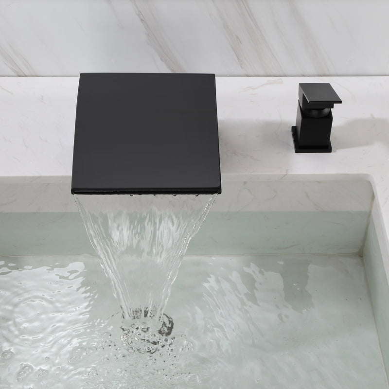 Waterfall Tub Filler Deck Mount, 2 Hole Roman Bathtub Faucet