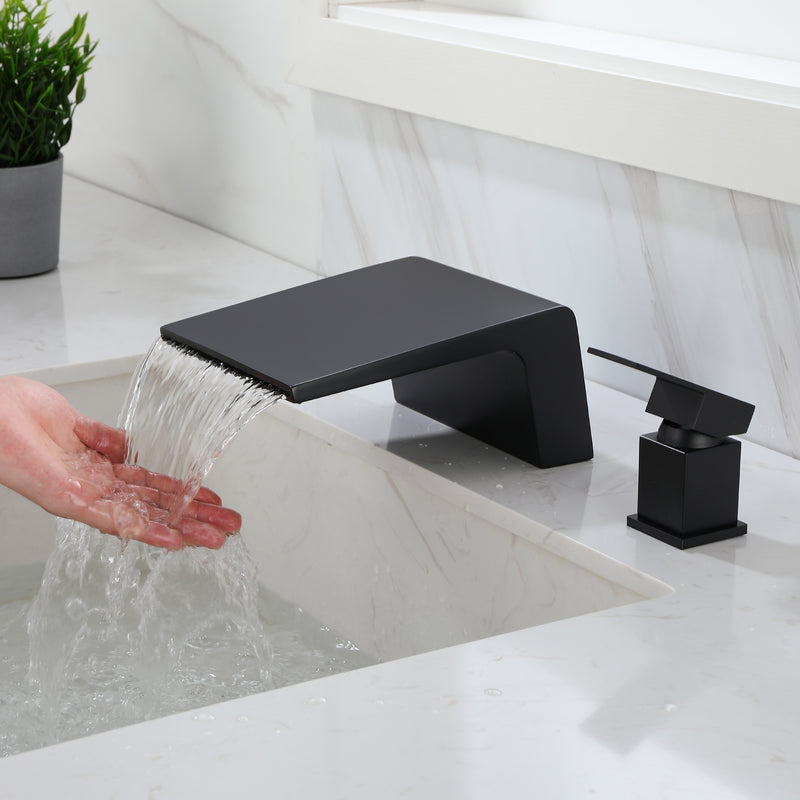 Waterfall Tub Filler Deck Mount, 2 Hole Roman Bathtub Faucet