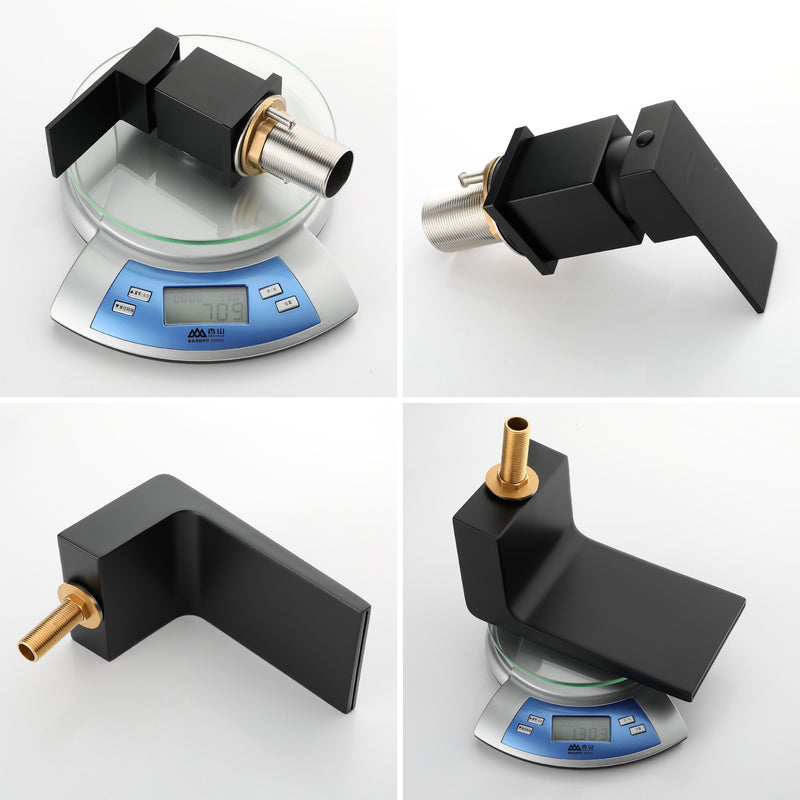 Deck Mounted Two Holes Single-Handle Waterfall Bathroom Sink Faucet 1.2GPM