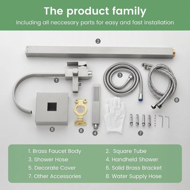 Single Handle Floor Mounted Free Standing Bathtub Faucet Tub Filler Faucet with Handshower