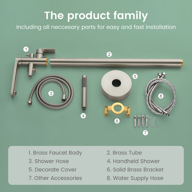 Freestanding Bathtub Faucet Tub Filler Black Floor Mount Brass Single Handle Bathroom Faucets with Hand Shower