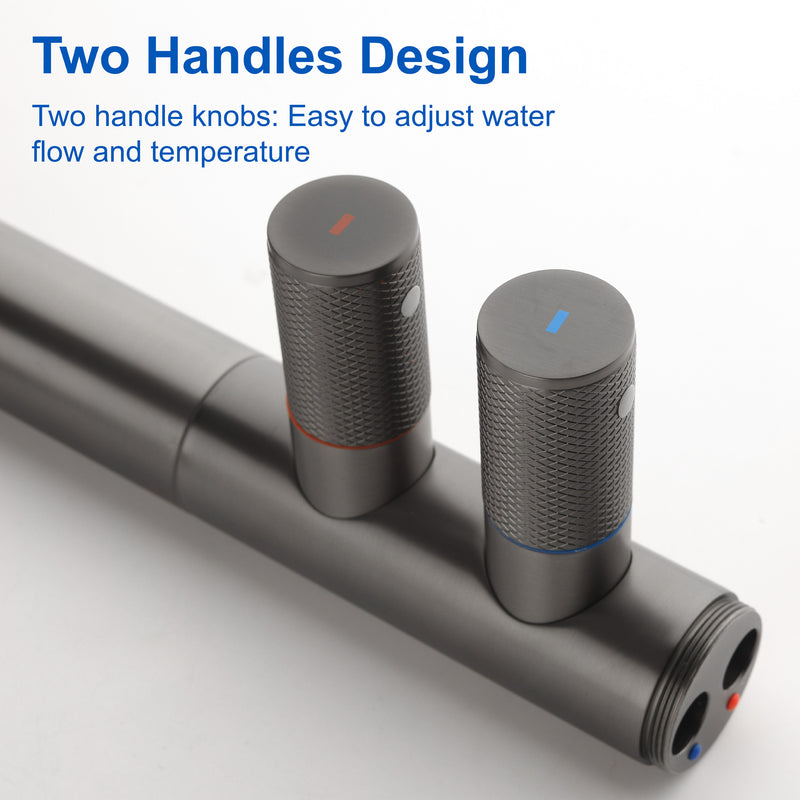 CUPC Freestanding Tub Filler Bathtub Faucet 360-Degree Rotating Floor Mounted Faucets in matte black, brushed nickel, brushed gold, brushed gun grey