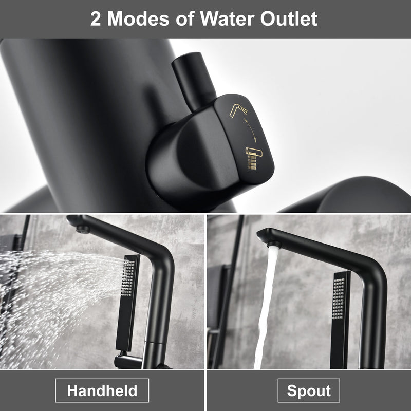 Freestanding Bathtub Faucet with Handheld Shower