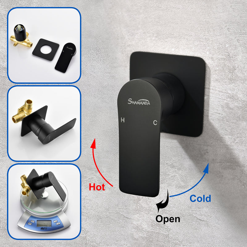 Waterfall Bathroom Faucet， Mounted Bathroom Sink Faucet for Bathroom Rough-in Valve Body and Trim Included