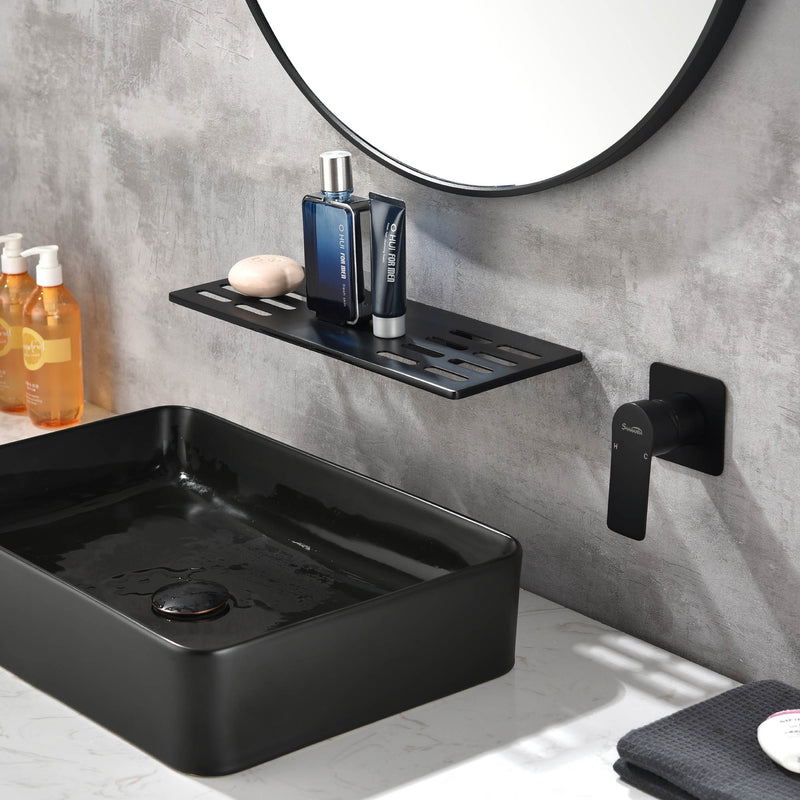 Wall Mount Bathtub Faucet, Waterfall Roman Tub Filler Faucet Single Handle 2 Holes Bathroom Faucet