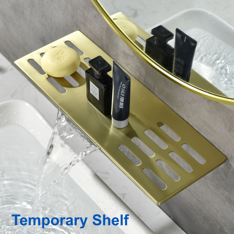 Wall Mount Bathtub Faucet, Waterfall Roman Tub Filler Faucet Single Handle 2 Holes Bathroom Faucet