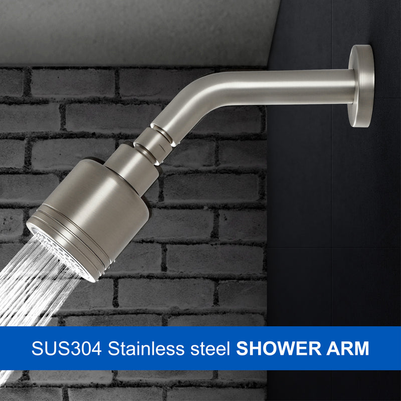 Shower Arm with Flange 6 Inches Wall Mount Replacement Angle Shower Head Arm Wall-Mounted For Fixed Shower Head & Handheld Showerhead