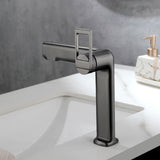 Waterfall Single Handle One Hole  Bathroom Sink Faucet Lavatory Commercial Faucets Deck Mount
