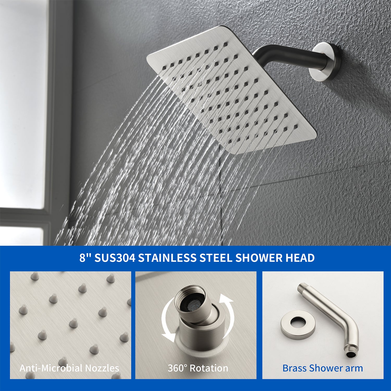 Shower Faucet Set Complete with Tub Spout, Single Function Shower Trim –  SHAMANDA