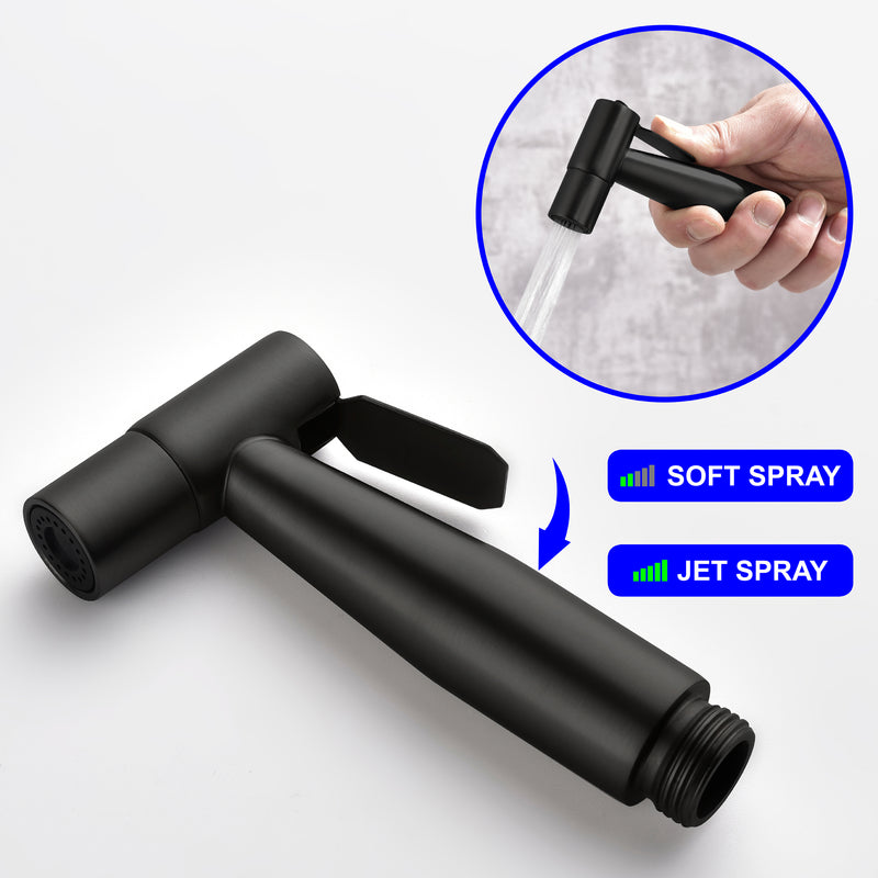 Handheld Bidet Sprayer for Toilet, Stainless Steel Baby Cloth Diaper Sprayer Kit with Cold Water-Matte Black,Brushed Gold