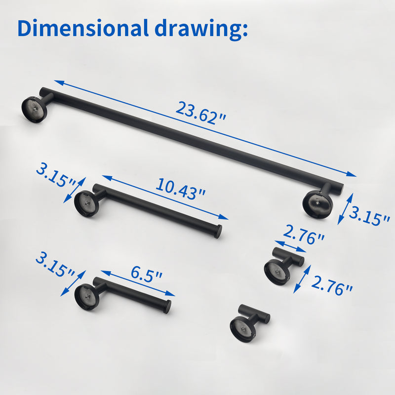 Bathroom Accessories Set, Includes 18-Inch Bath Towel Bar, 5-Piece, Durable SUS304 Stainless Steel