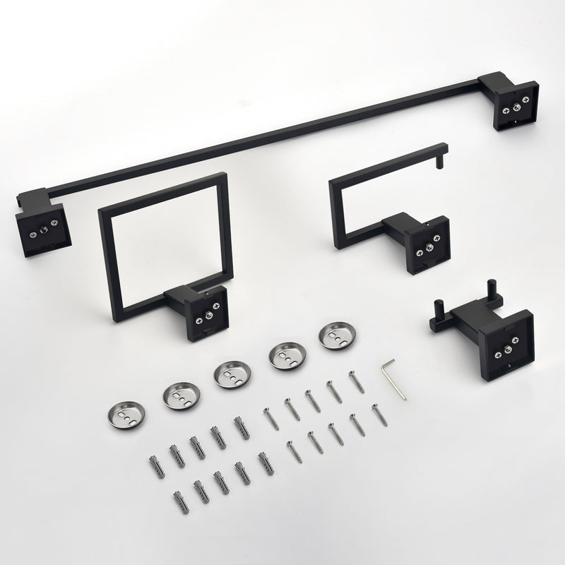 Bathroom Towel Bar Sets 4-Piece Bathroom Hardware Set Stainless Steel Bath Accessories Kit Wall Mounted