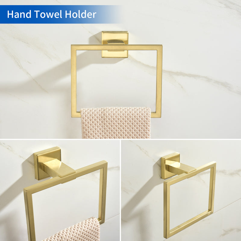 Bathroom Towel Bar Sets 4-Piece Bathroom Hardware Set Stainless Steel Bath Accessories Kit Wall Mounted