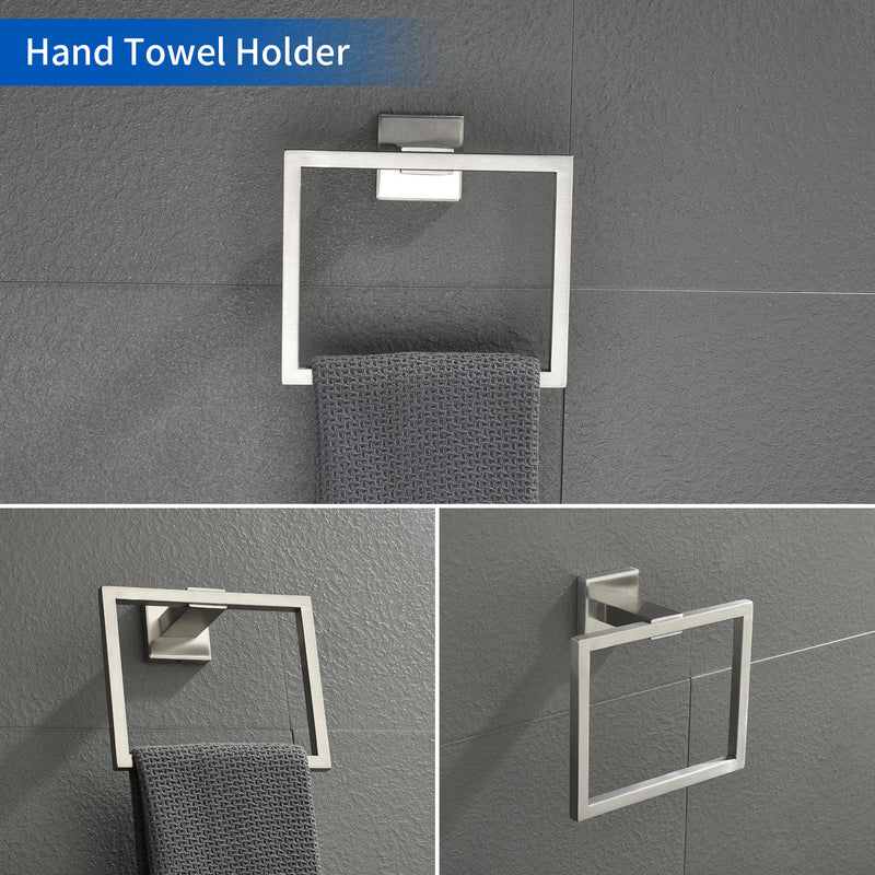 Bathroom Towel Bar Sets 4-Piece Bathroom Hardware Set Stainless Steel Bath Accessories Kit Wall Mounted