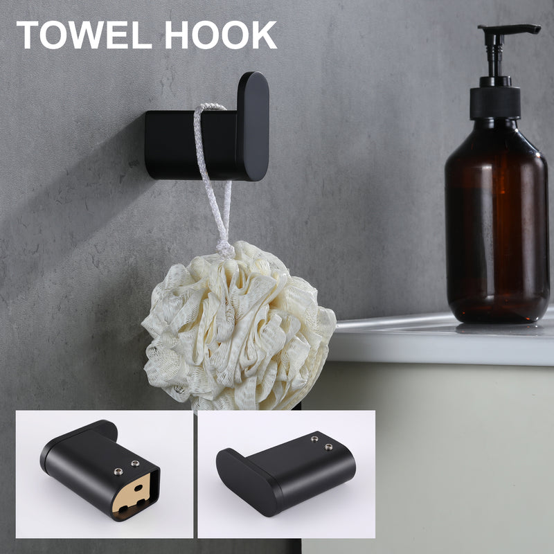 Bathroom Hardware Set, Wall Mount 4-Piece Bath Accessory Towel Rack Set In Brushed Gold, Brushed Nickel, Matte Black