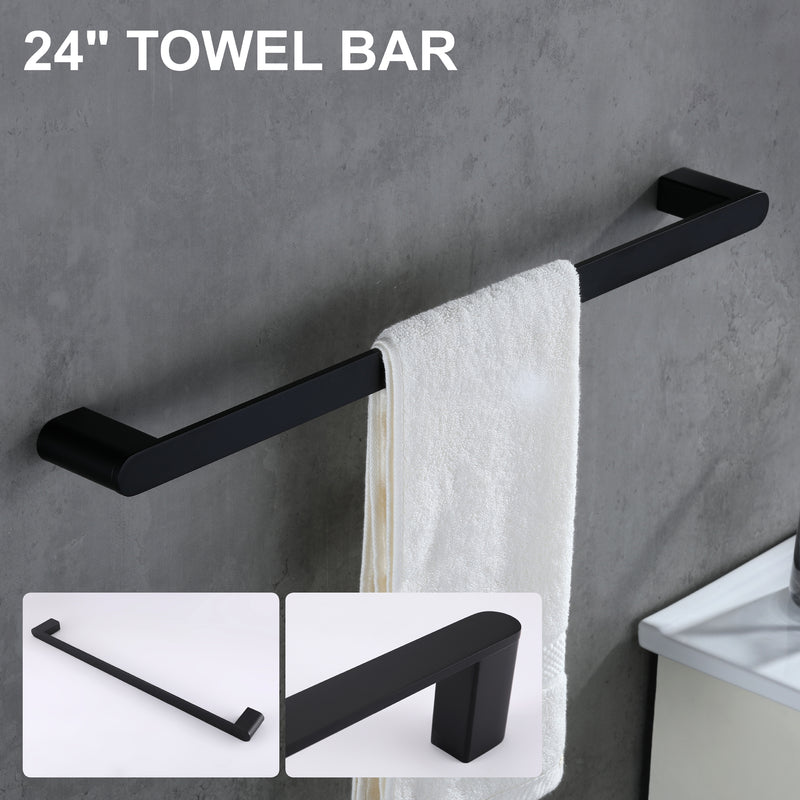 Bathroom Hardware Set, Wall Mount 4-Piece Bath Accessory Towel Rack Set In Brushed Gold, Brushed Nickel, Matte Black