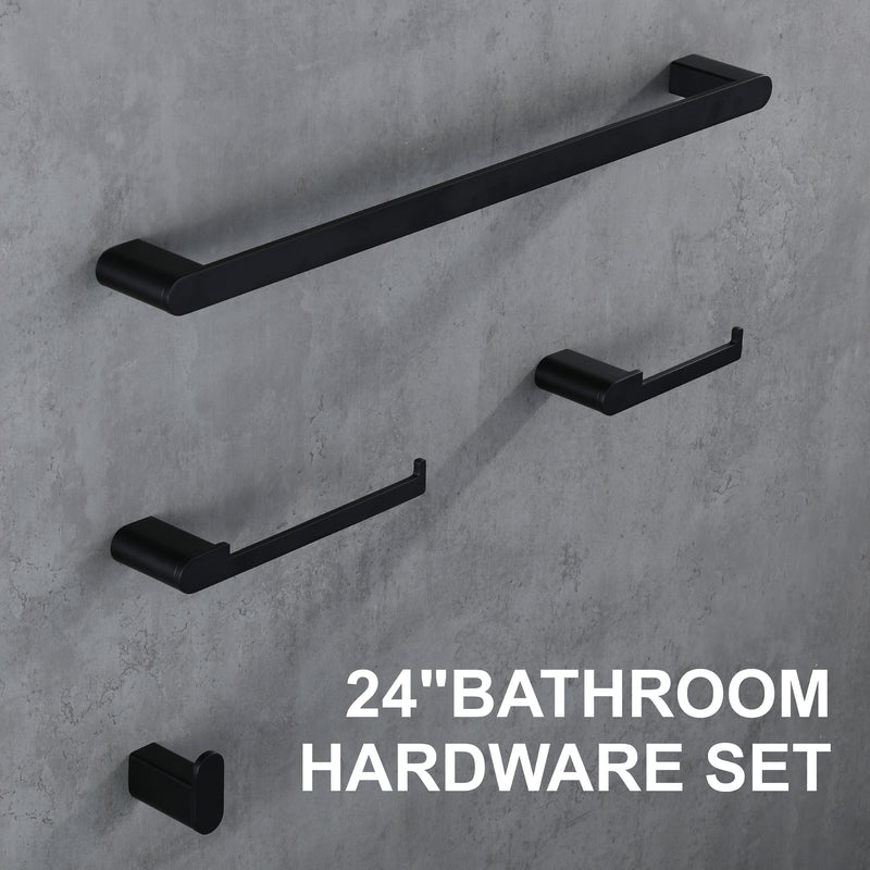 Bathroom Hardware Set, Wall Mount 4-Piece Bath Accessory Towel Rack Set In Brushed Gold, Brushed Nickel, Matte Black