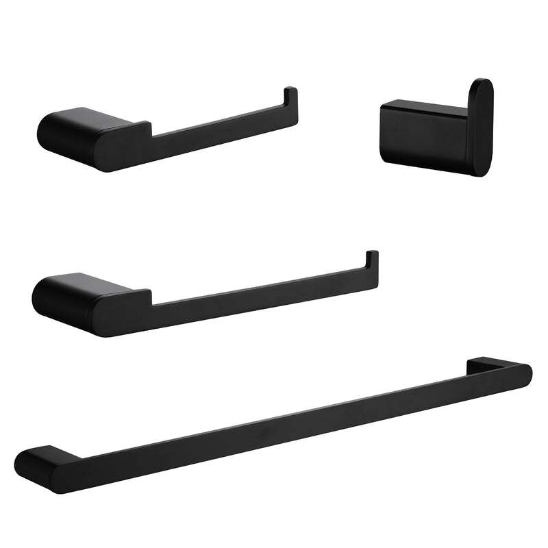 Bathroom Hardware Set, Wall Mount 4-Piece Bath Accessory Towel Rack Set In Brushed Gold, Brushed Nickel, Matte Black