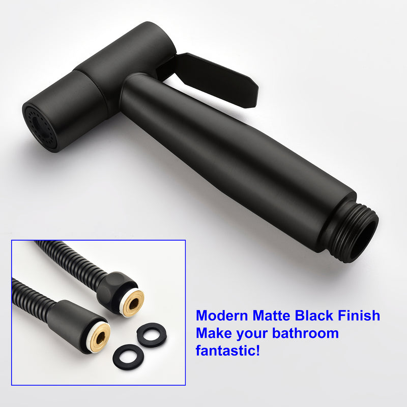 Handheld Bidet Sprayer for Toilet, Stainless Steel Baby Cloth Diaper Sprayer Kit with Cold Water-Matte Black,Brushed Gold