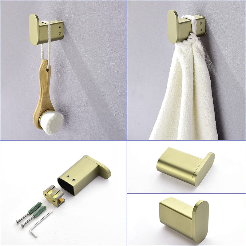 Bathroom Hardware Set, Wall Mount 4-Piece Bath Accessory Towel Rack Set In Brushed Gold, Brushed Nickel, Matte Black
