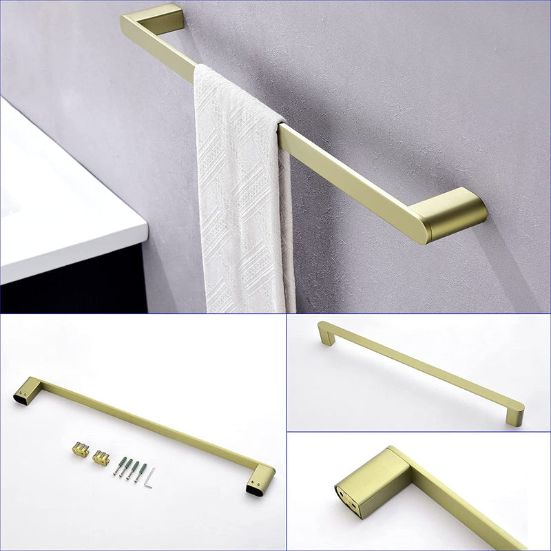 Bathroom Hardware Set, Wall Mount 4-Piece Bath Accessory Towel Rack Set In Brushed Gold, Brushed Nickel, Matte Black