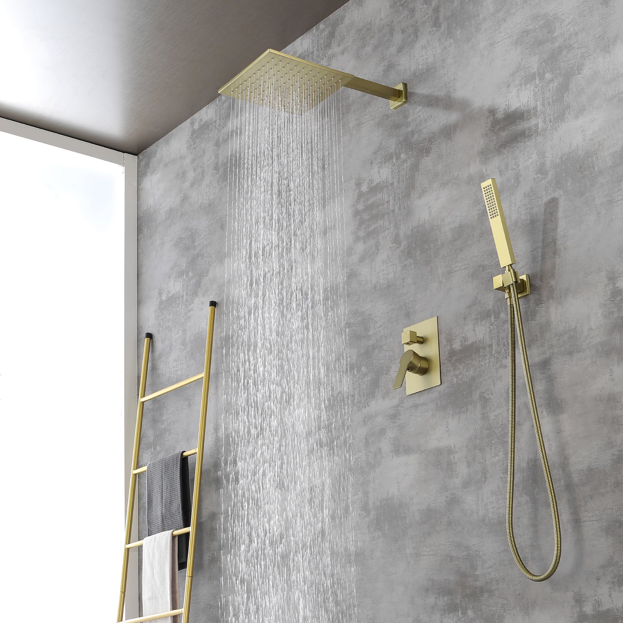 SHAMANDA Shower System Brass 10 Inch Bathroom Shower Faucet Combo Set