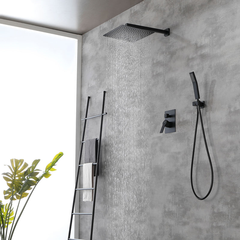 Brass Rainfall Shower System, Luxuly Bathroom Shower Faucet Combo Set Brushed Champaign