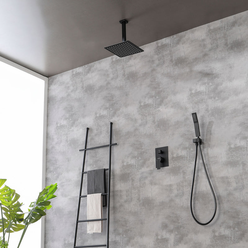 Ceiling Mount Shower System, 10-Inch Bathroom Luxury Rain Mixer Shower with high pressure handheld shower