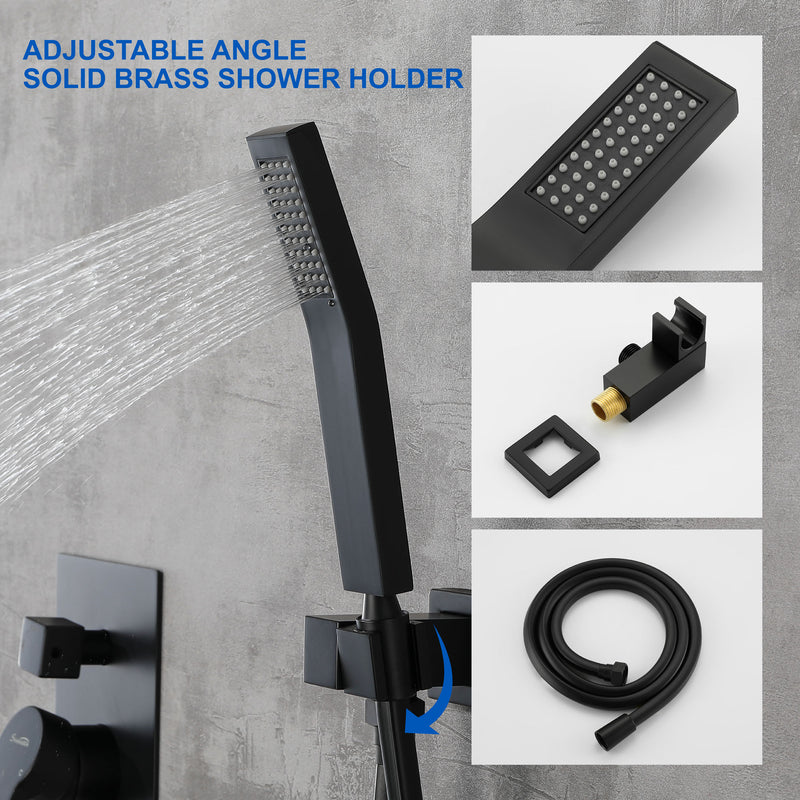 Ceiling Mount Shower System, 10-Inch Bathroom Luxury Rain Mixer Shower with high pressure handheld shower
