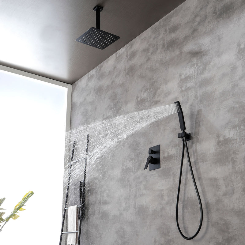 Ceiling Mount Shower System, 10-Inch Bathroom Luxury Rain Mixer Shower with high pressure handheld shower