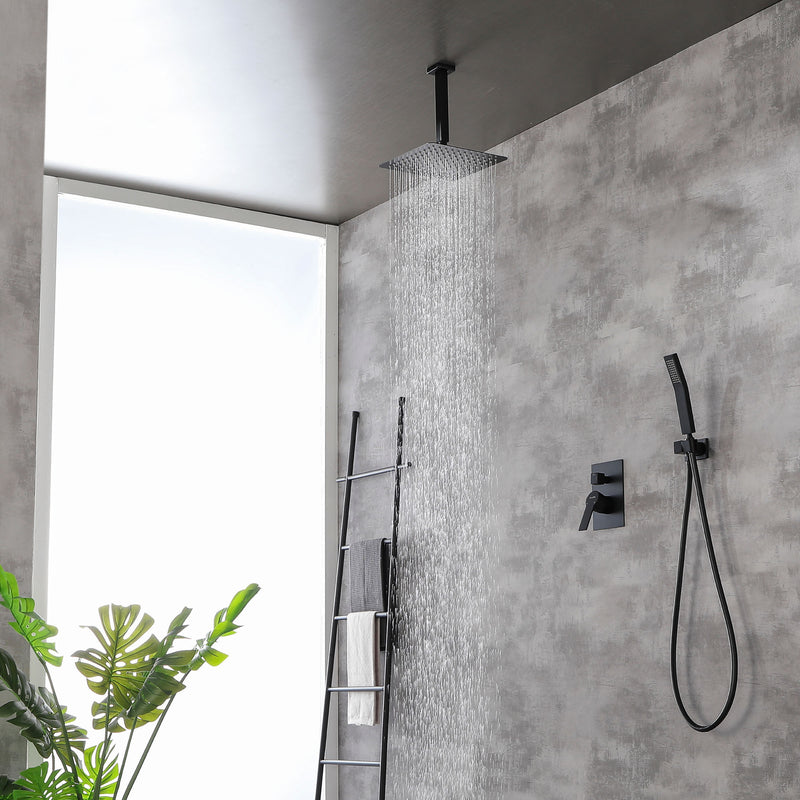 Ceiling Mount Shower System, 10-Inch Bathroom Luxury Rain Mixer Shower with high pressure handheld shower