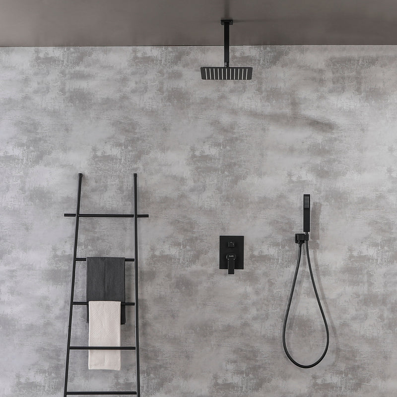 Ceiling Mount Shower System, 10-Inch Bathroom Luxury Rain Mixer Shower with high pressure handheld shower
