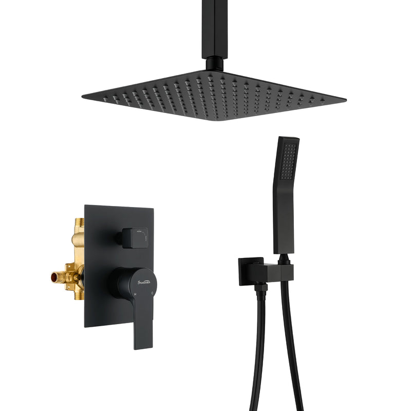 Ceiling Mount Shower System, 10-Inch Bathroom Luxury Rain Mixer Shower with high pressure handheld shower