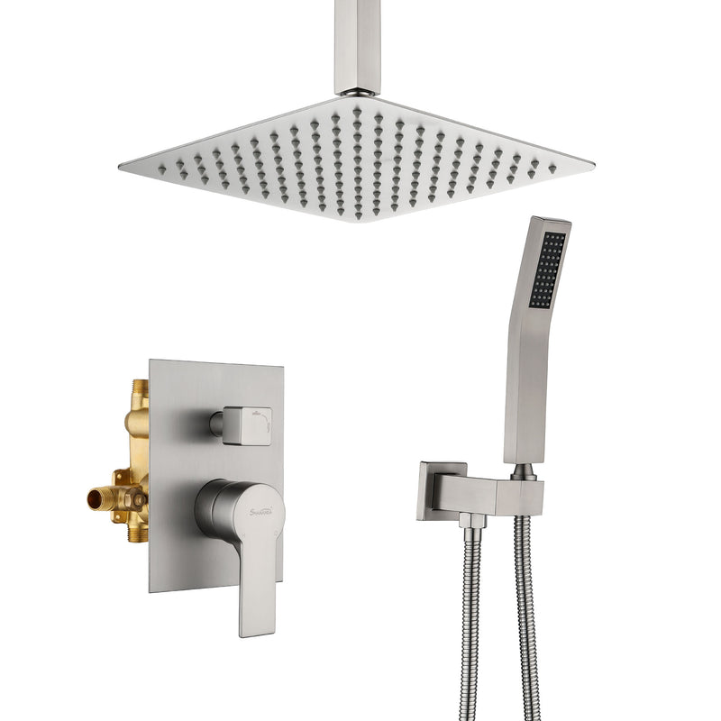 Ceiling Mount Shower System, 10-Inch Bathroom Luxury Rain Mixer Shower with high pressure handheld shower