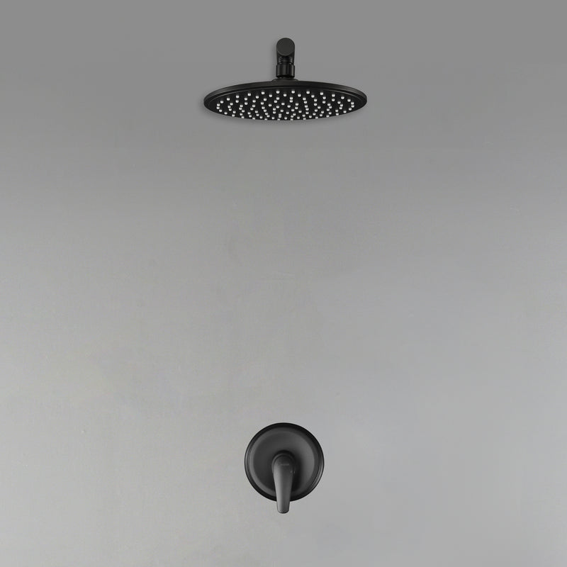 Round Shower Faucets Sets Complete, Single Function Shower trim kit with 9 inch ABS rain shower head