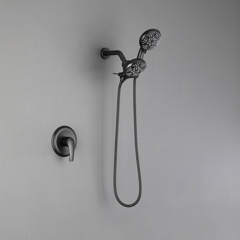 Dual-Function Shower Faucet Set with Valve Bathroom High Pressure 5-Setting Dual 2 in 1 Shower System with Handheld Showerhead