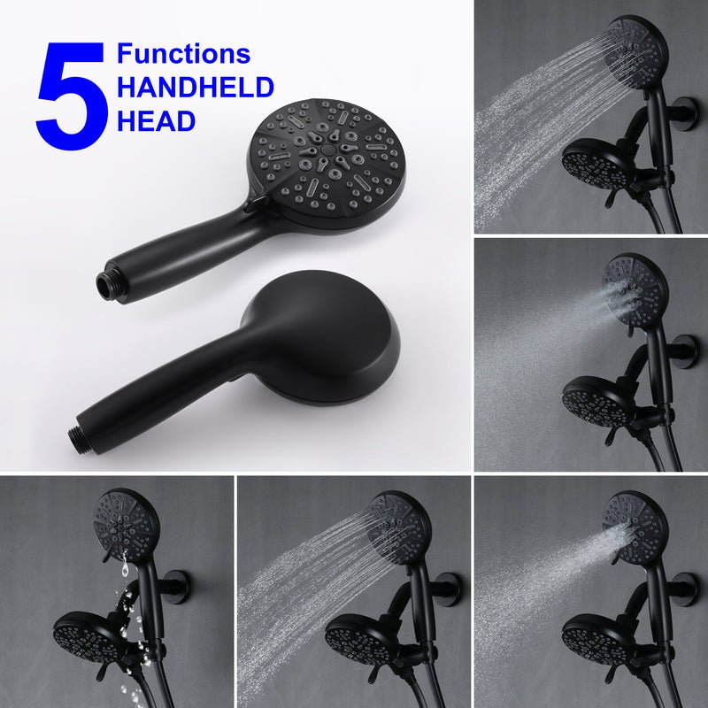 SHAMANDA Shower System Combo Set High Pressure 5-Function Dual 2 in 1 Shower Faucet